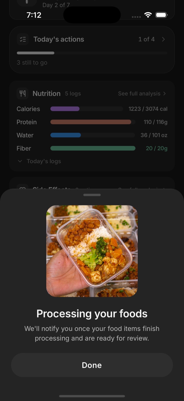 Processing a food photo