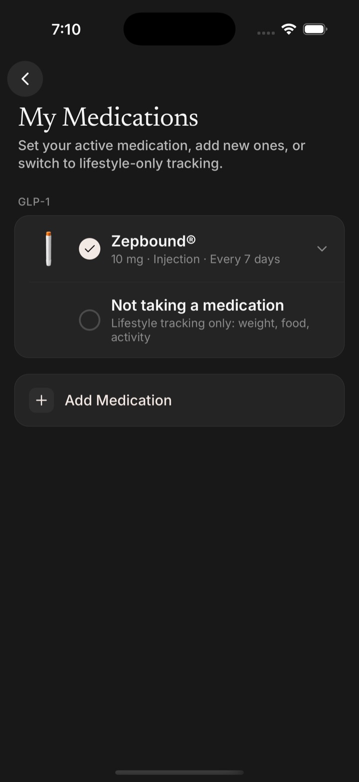 My Medications, collapsed