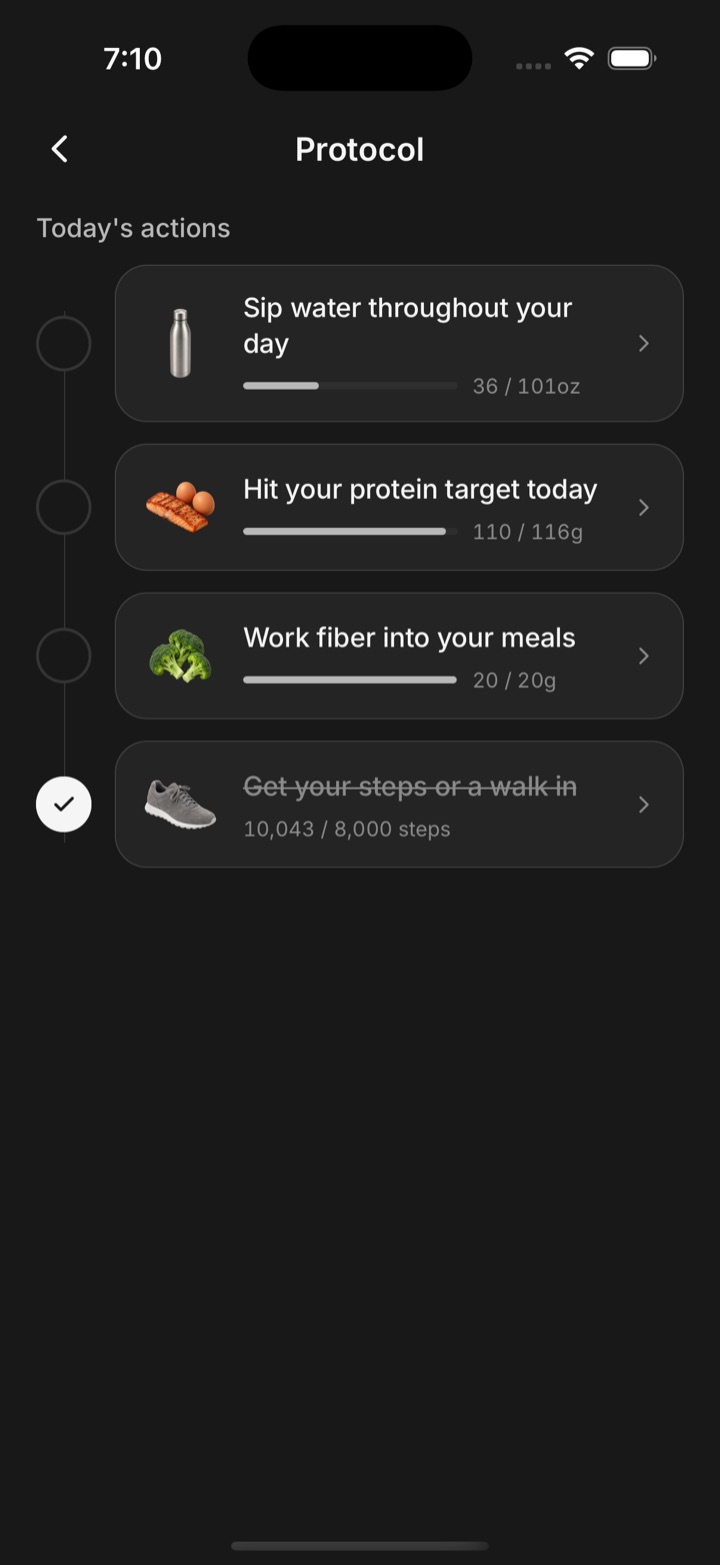 Protocol screen