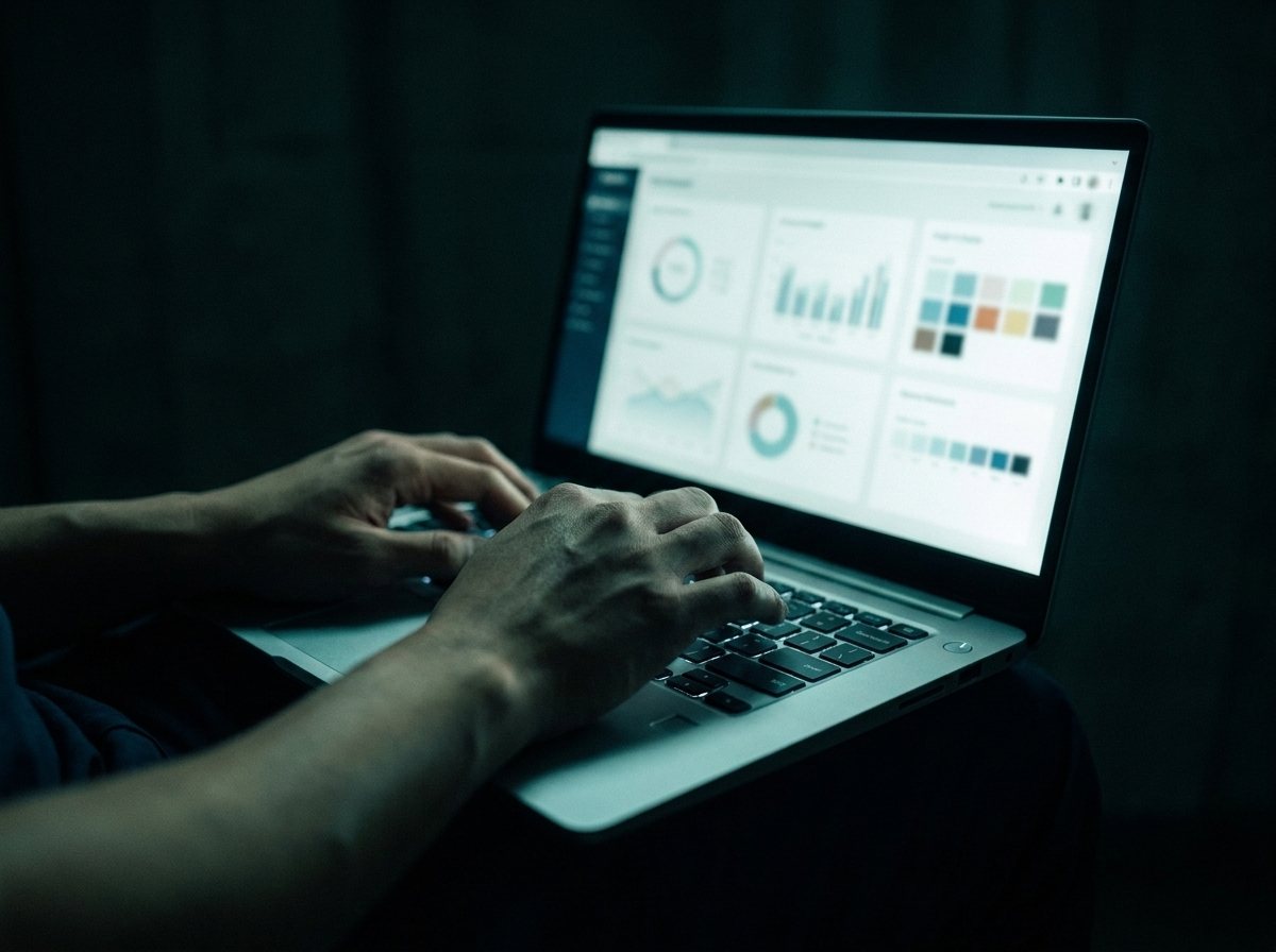 Setting up a dashboard on a laptop